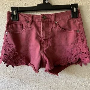 Mauve jean shorts